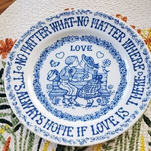 Lego Blue and White Love Plate